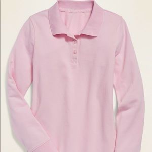 Old Navy Girls Uniform L/S Pique Polo Pink Small